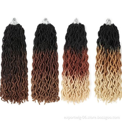 Gypsy Locs Wavy Nu Gypsy Faux Locs Crochet Hair Extensions Gypsy Locks Solid And Ombre Color Synthetic Hair For Braiding 18 Inch